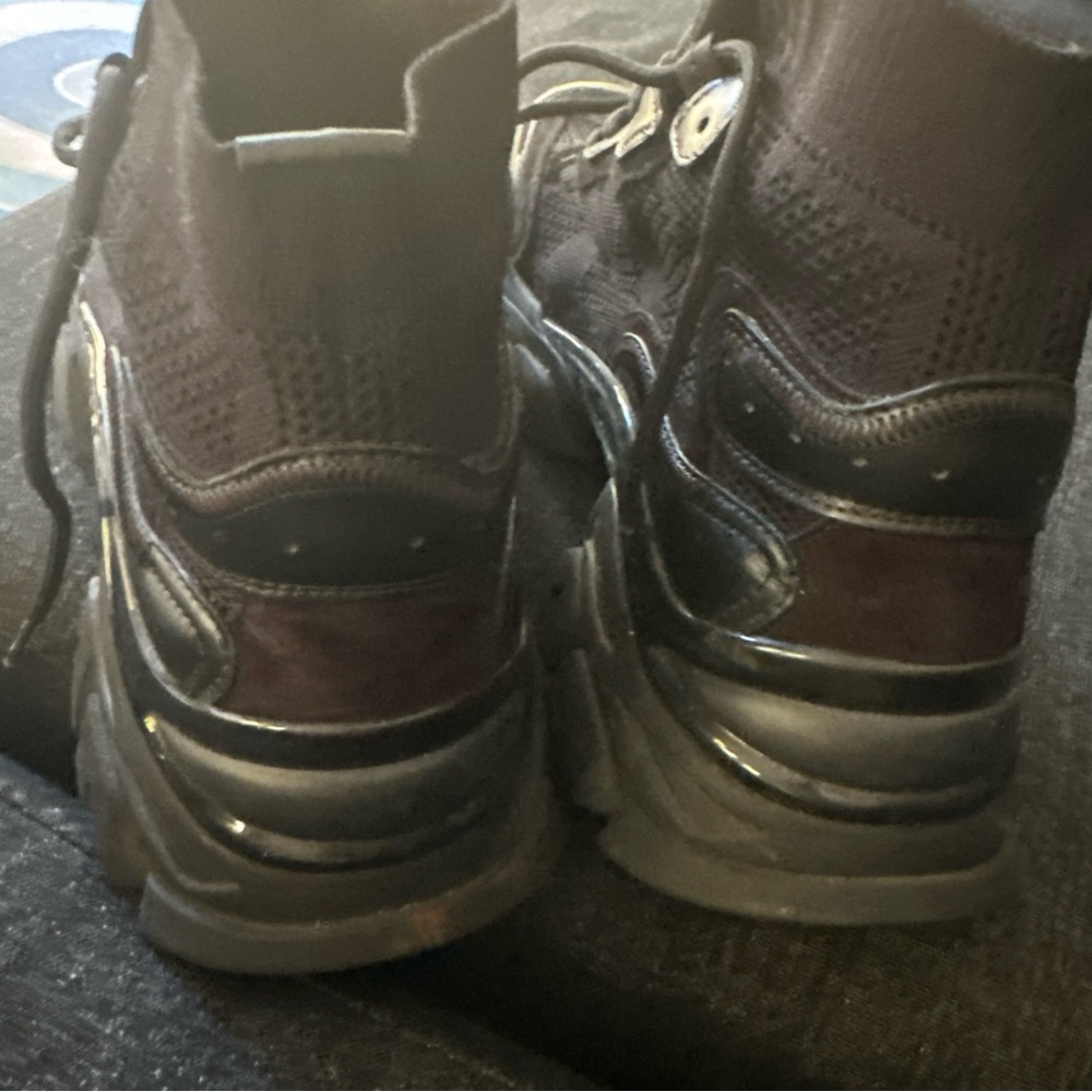 MONCLER Black Leave No Trace Hi-Top Lace Up Chunky Sole Sneakers, Mens S 45/11 - Picture 7 of 9